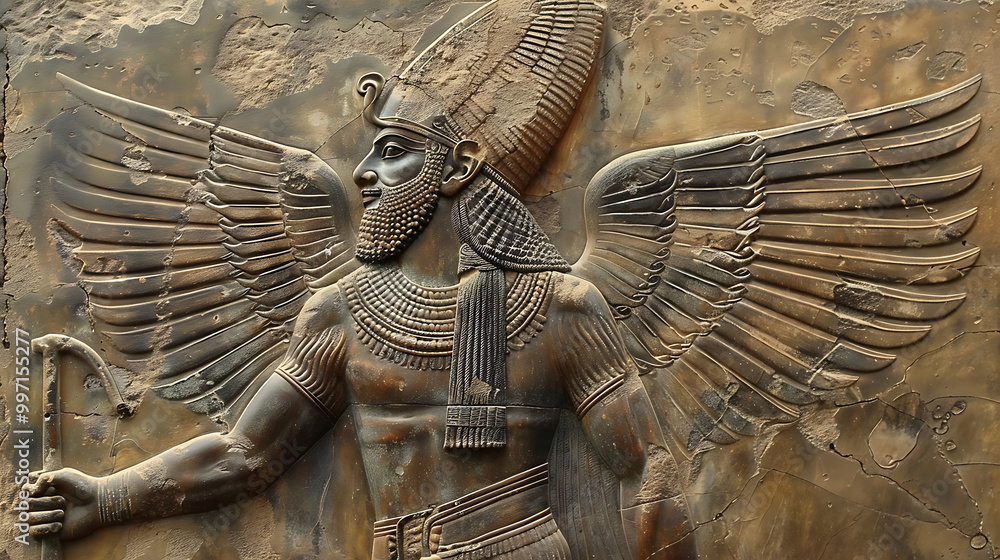 Fotografie Ancient Sumerian Gods old anunnaki structure of Anunnaki ...