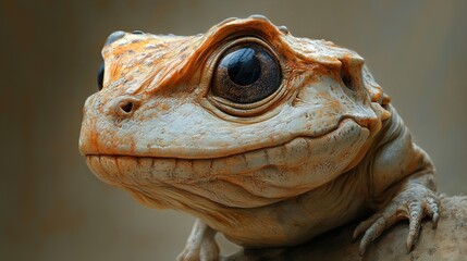 Wall Mural - Close-Up Portrait of a Curious Frog with Big Eyes