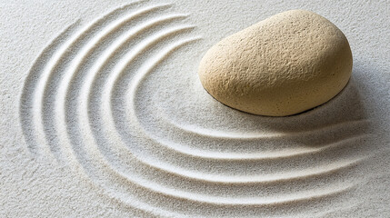 a tranquil zen garden with raked sand patterns, serene harmony wallpaper, or background