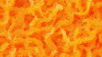 Wall Mural - a close-up, top-down view of mandarin zest spread across the entire frame, filling the image with its vibrant orange color and finely grated texture