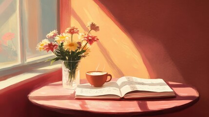 Wall Mural - Cozy Afternoon Delight: A Quiet Moment of Solace