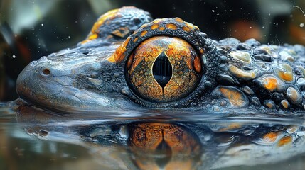 Sticker - Close-up of a Frog's Eye: Nature's Beauty in Detail