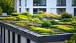 © GoldPumaze - An image of a green roof on an urban building contributing to sustainability and environmental benefits.