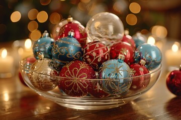 Canvas Print - Christmas Ornament Bowl