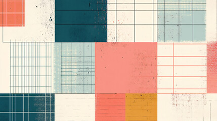 An illustration of a sophisticated grid pattern with a subtle color palette.