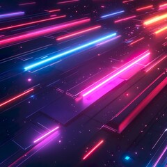 Neon tech background with futuristic line graphic pattern wallpaper