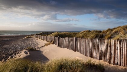 privacy fensce seperates coastal dunes