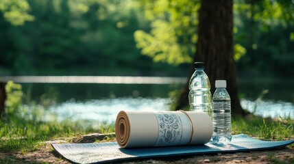 Wall Mural - Peaceful Picnic in the Lush Green Forest