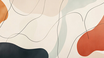 Wall Mural - An illustration of a minimalist pattern with elegant lines and a subtle color scheme.