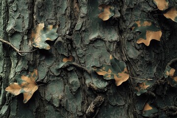 Canvas Print - Fallen Leaves Background – Autumn Foliage Photorealistic Camo Pattern with Natural Leaf Textures, Perfect for Seasonal Designs and Nature Themes