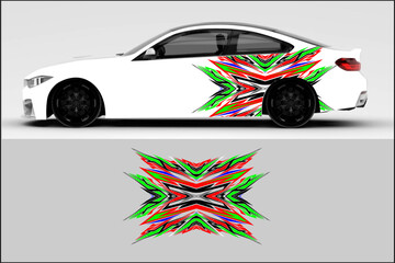 Canvas Print - design vector wrap car with unique line pattern, decal car