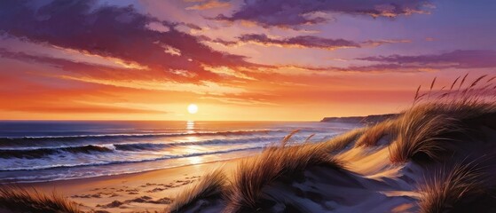 Wall Mural - Golden Hour Sunset at the Beach