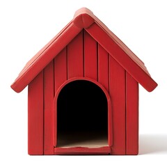 Canvas Print - Red dog house in front of white background 