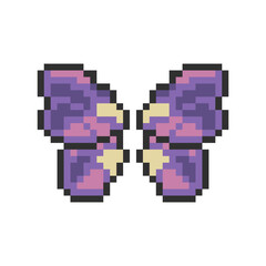 cute colorful butterfly wings pixel art