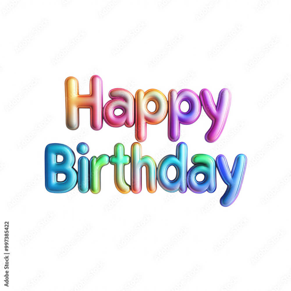 Happy Birthday Wishes in Colorful Fonts with Birthday Cake Emoji. Stock ...