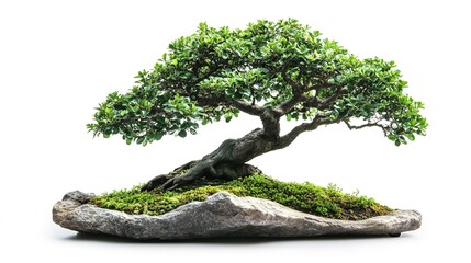 Poster - Bonsai tree isolated on white background 