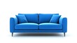 © Thanthara - Blue sofa modern isolated on white background.