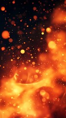 Wall Mural - Warm orange fire colors blend seamlessly with a bokeh effect image