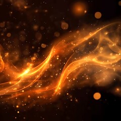 Wall Mural - Bokeh effect adds sparkle to the abstract orange fire background image