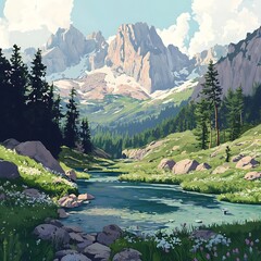 Wall Mural - Breathtaking landscape images capturing nature's beauty across various terrains image