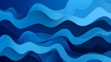 Canvas Print - Vibrant Blue Gradient Wave Background