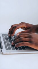 Wall Mural - close-up of hands typing on laptop