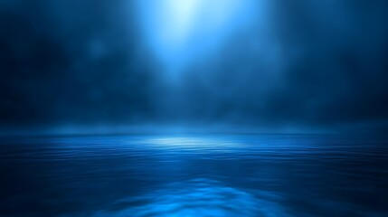 Wall Mural - Serene Blue Light Reflection on Water Surface