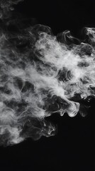 Wall Mural - Ethereal wisps of smoke swirling gracefully against a dark backdrop image