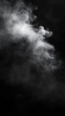 Wall Mural - Graceful smoke trails flowing effortlessly on a dark, empty background image