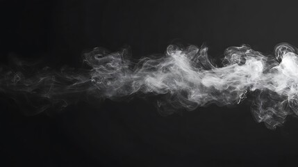 Wall Mural - Isolated black background highlighted by abstract wisps of swirling smoke