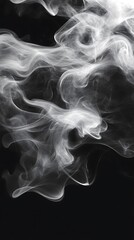 Wall Mural - Mystical tendrils of smoke twisting elegantly against a black background image