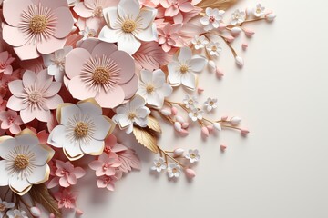 Wall Mural - Paper Flowers Bouquet