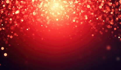 Wall Mural - Red festive christmas bokeh light background with glowing sparkles.