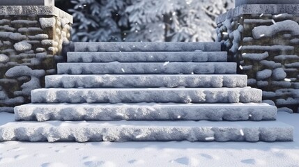 Poster - Snowy Steps in Winter Wonderland