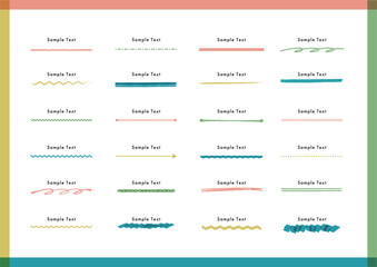  手書きライン素材セット