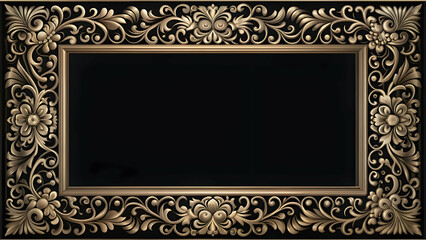 black frame with intricate decoration design, , frame, black, decoration, intricate, design, modern, elegant, stylish