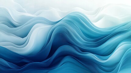 Wall Mural - Abstract Blue and White Swirling Waves