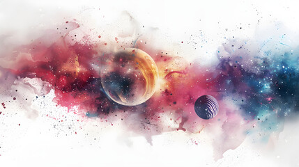 Wall Mural - Space fantasy element Watercolor