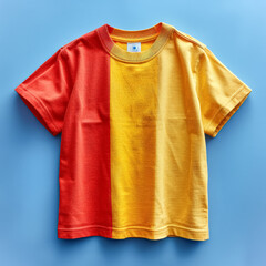 Wall Mural - A child's shirt is made up of different colored squares.