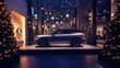 © J. A. Vargas - Luxury car on a geometric platform with Christmas wreaths
