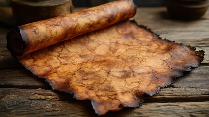 vintage aged parchment paper with burnt edges evoking a sense of history and nostalgia the warm tones and soft texture create a timeless backdrop for creative writing or artistic projects