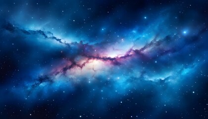 Wall Mural - Galactic Whispers: Dazzling Blue Cosmic Dust and Celestial Stars