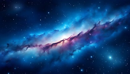 Wall Mural - Galactic Whispers: Dazzling Blue Cosmic Dust and Celestial Stars