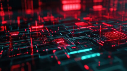 Circuit board computer system digital technology concept