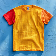 Wall Mural - A child's red and yellow shirt hangs on a hanger.