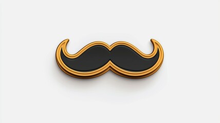 Sticker - A mustache with a gold trim