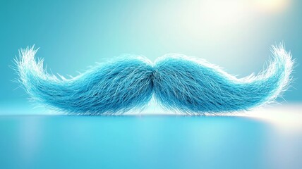 A blue mustache with a blue background