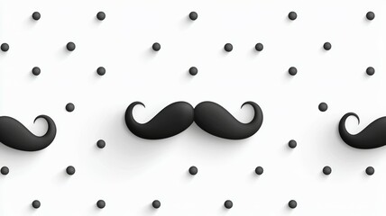 Wall Mural - A black mustache is drawn on a white background