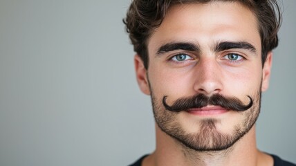 Sticker - A man with a mustache and blue eyes