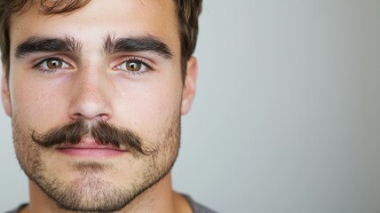 Wall Mural - A man with a mustache and brown hair